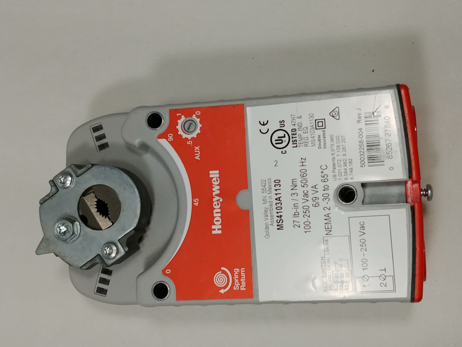 Honeywell MS4103A1130 Spring Return Damper Actuator