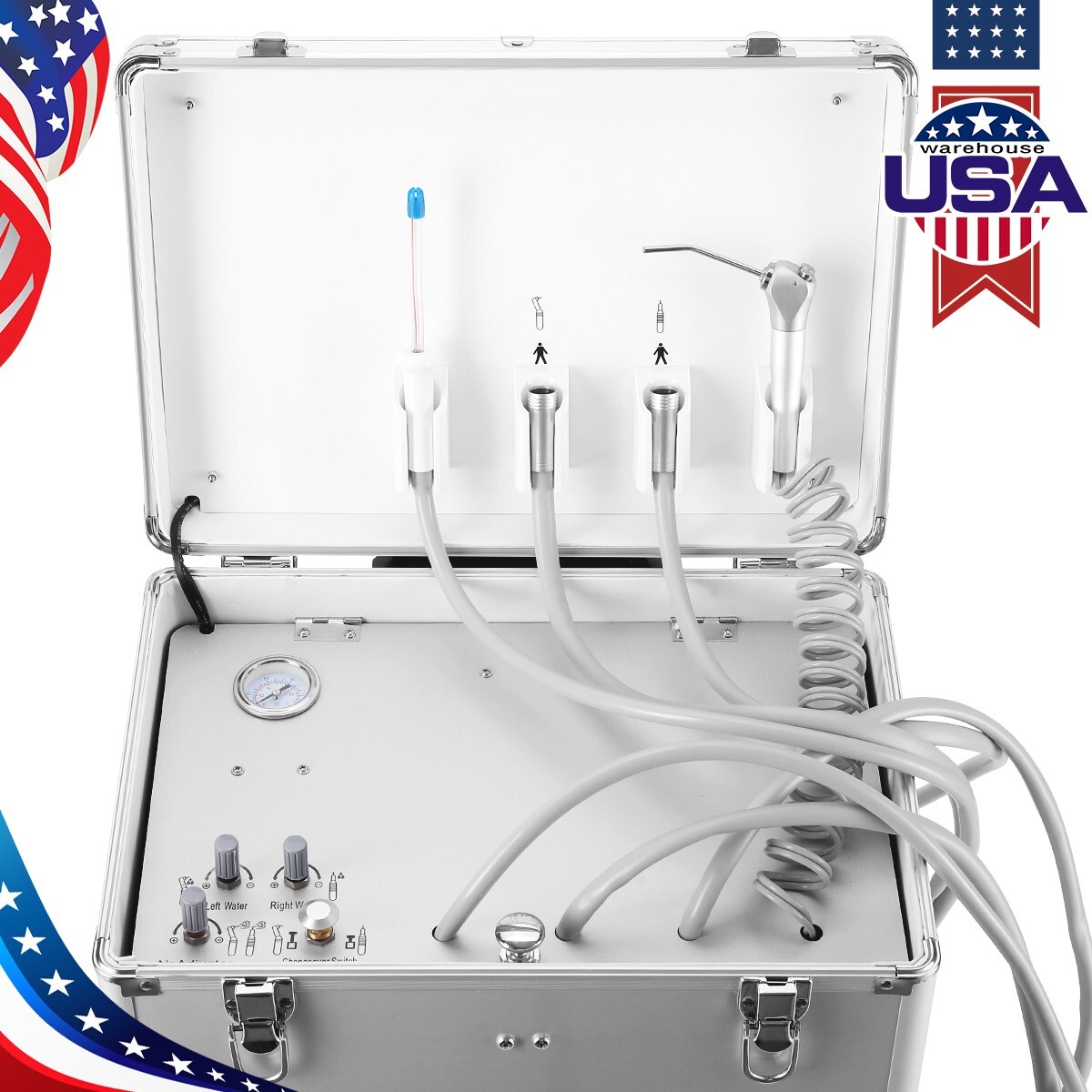 Handheld Dental Delivery Unit Enhanced Air Compressor Syringe Suction System
