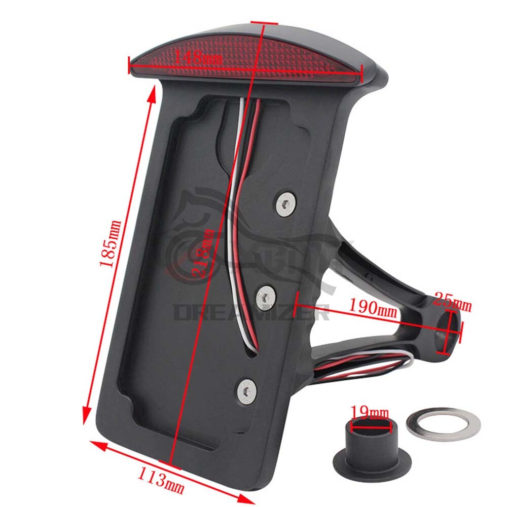 Universal Black Motorcycle BRAKE Tail LED LIGHT Side Mount License Plate Holder