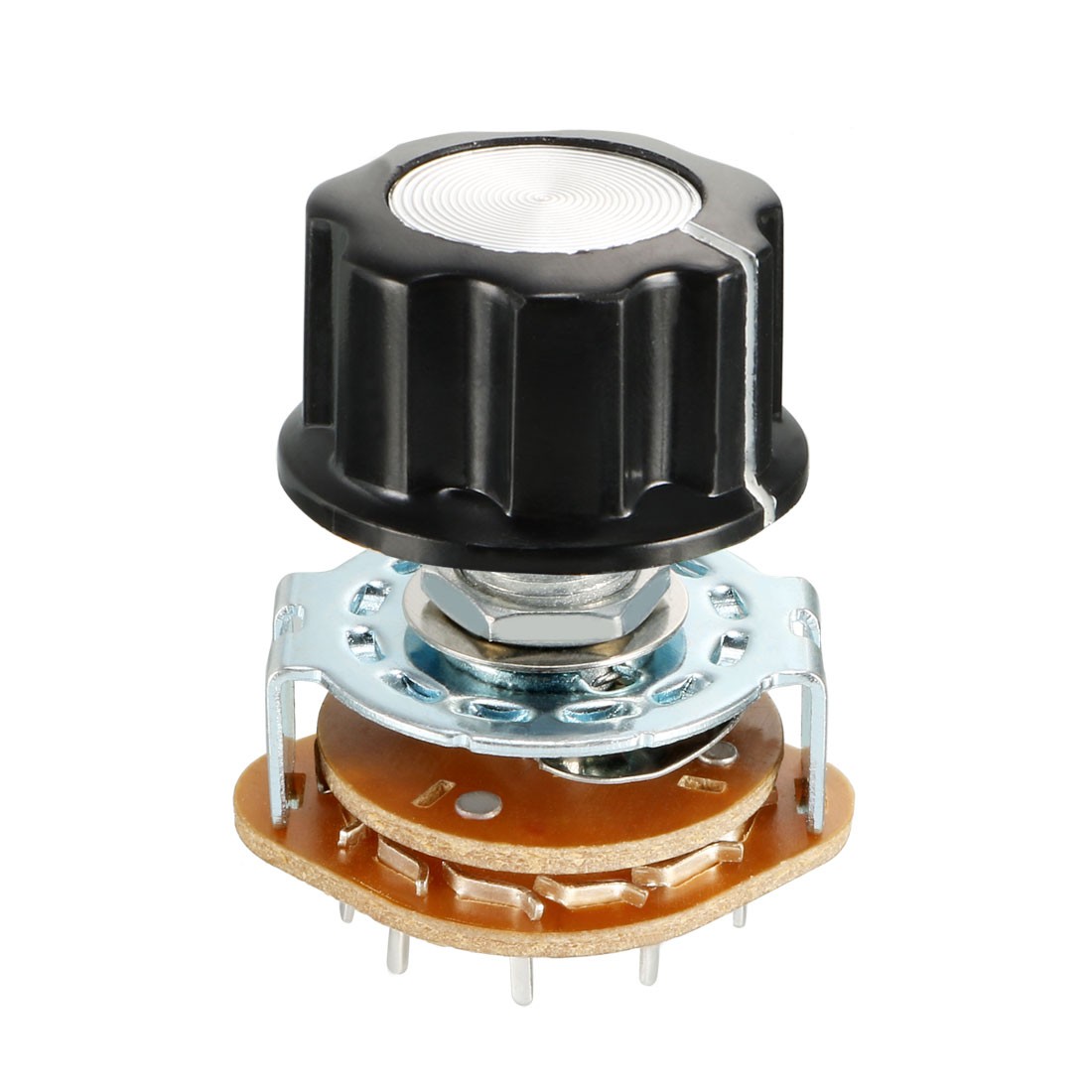4P3T 4 Pole 3 Throw 1 Deck Band Channel Rotary Switch Selector with Plastic Knob