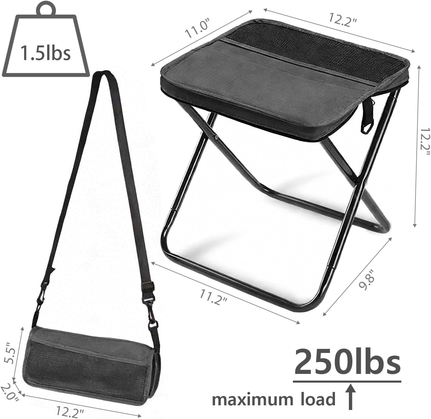 Outdoor Backpack Folding Stool, Pencil Case Stool, Portable Lightweight Camping