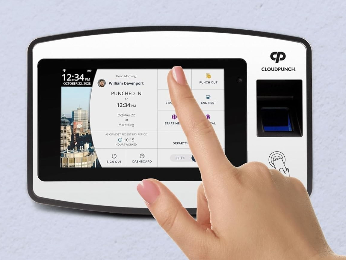 Time Clock for Employees Small Business Acroprint CloudPunch Biometric