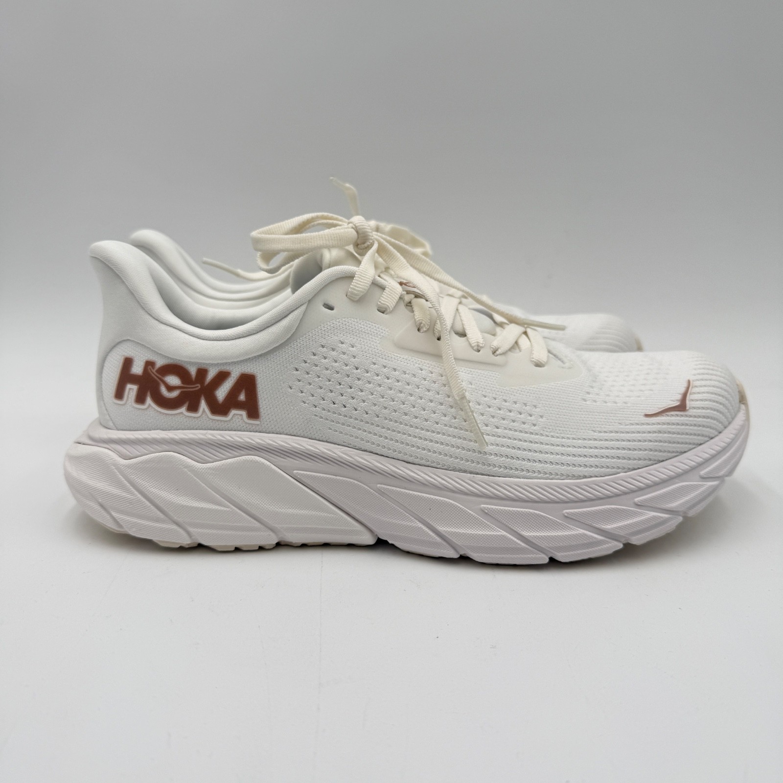 Hoka One One Arahi 7 Women Running Shoes Size 9.5 B White Rose Gold 1147851 /BSG