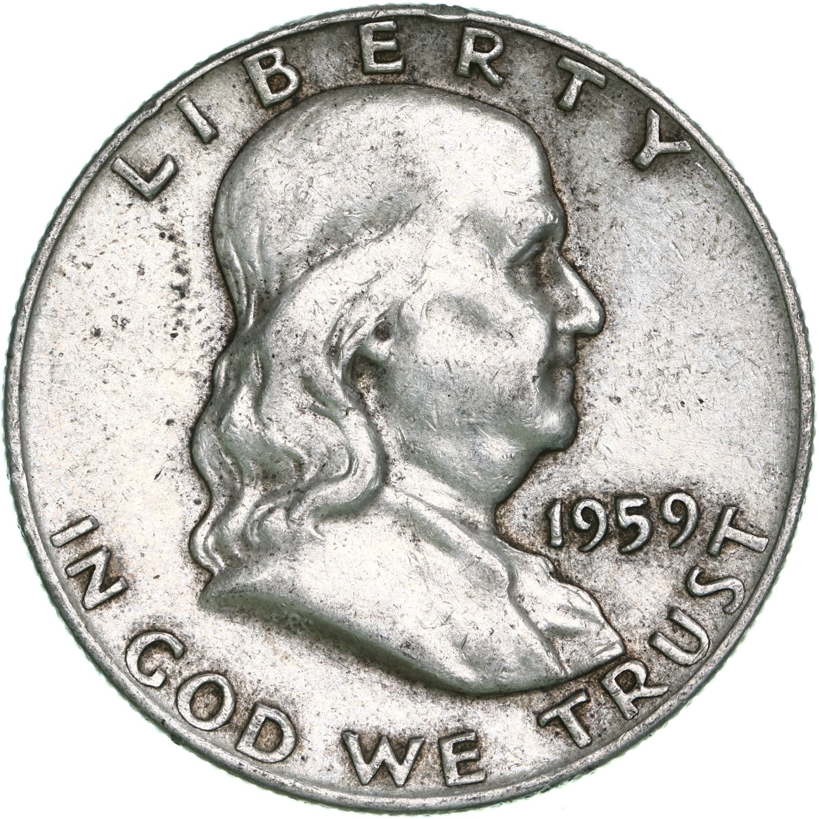 1959 (P) Franklin Half Dollar Very Fine 90% Silver