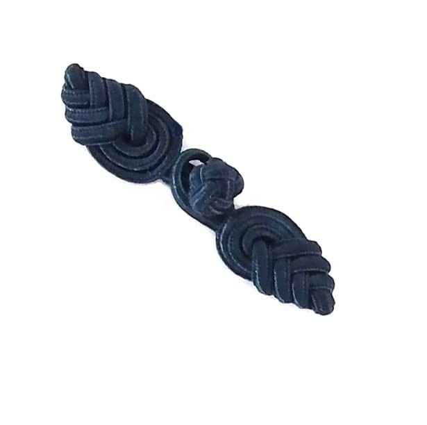 Chinese Frogs Button Closures Hook & Eye Fastener - Sewing #FG157, Navy Blue