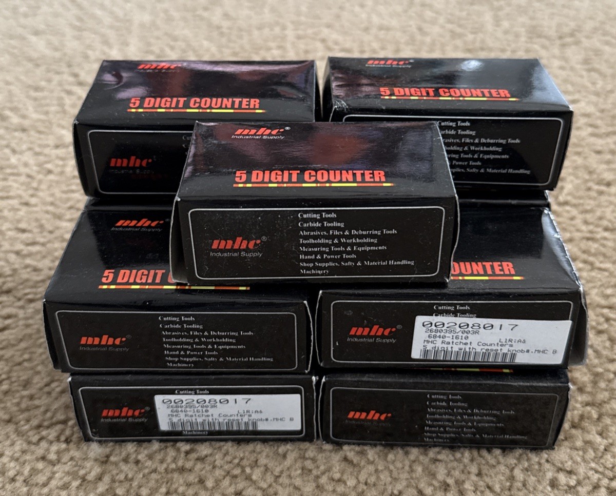 MHC Industrial Supply - 5 Digit Ratchet Counter W/Rotary Knob Reset (Lot Of 11)