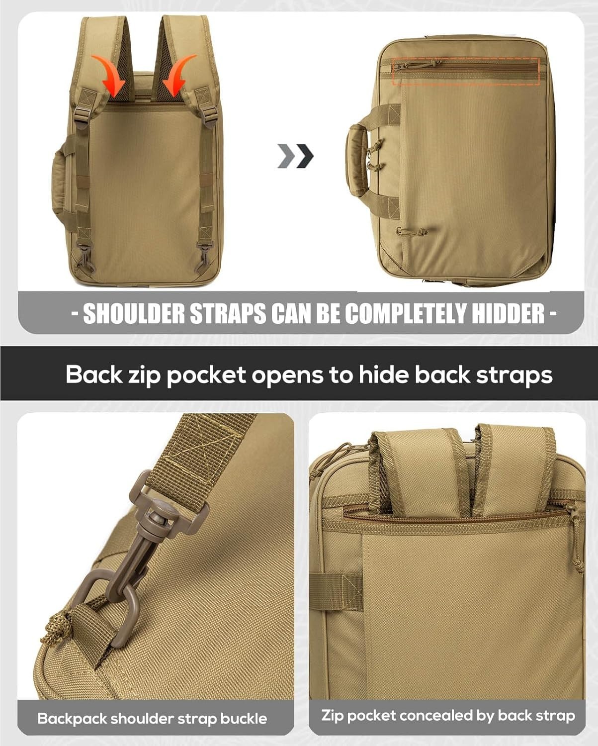 Tactical Gun Range Bag for Handguns and Ammo Pistol Case Shooting Range Backpack