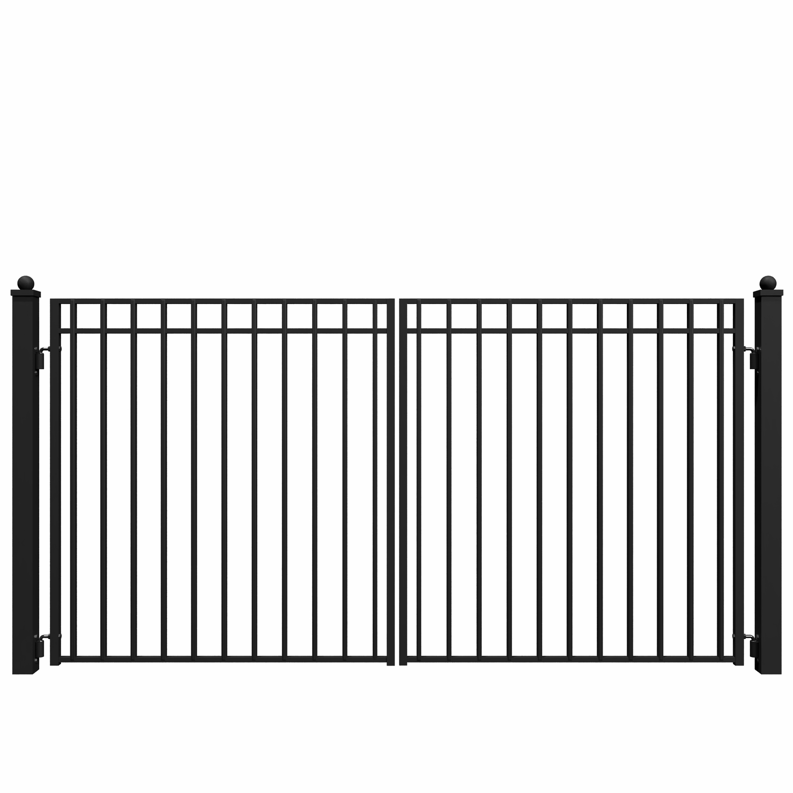 ALEKO Garden Yard Madrid Style 12 ft Steel Dual Swing Black Driveway Gate