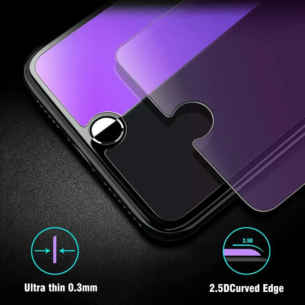For iPhone 8 Plus Anti-Blue Light Tempered Glass Screen Protector Case Friendly