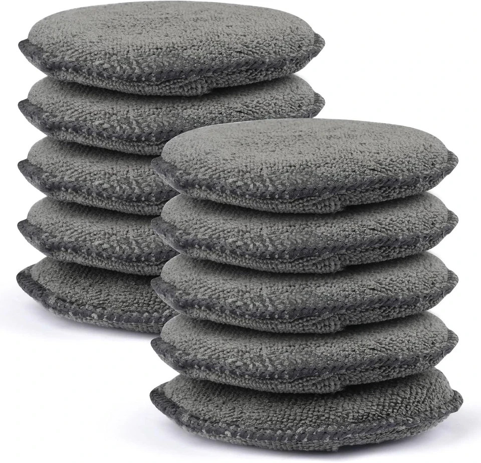 10 Pack Wax Applicator Pads, Microfiber Applicator Pad with Finger Pocket, Foam