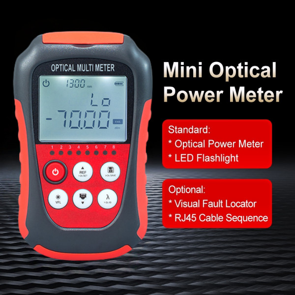 Fiber Optic Power Meters -70~+10/-50~+30dBm Built-in VFL All-in-one Optic Meter
