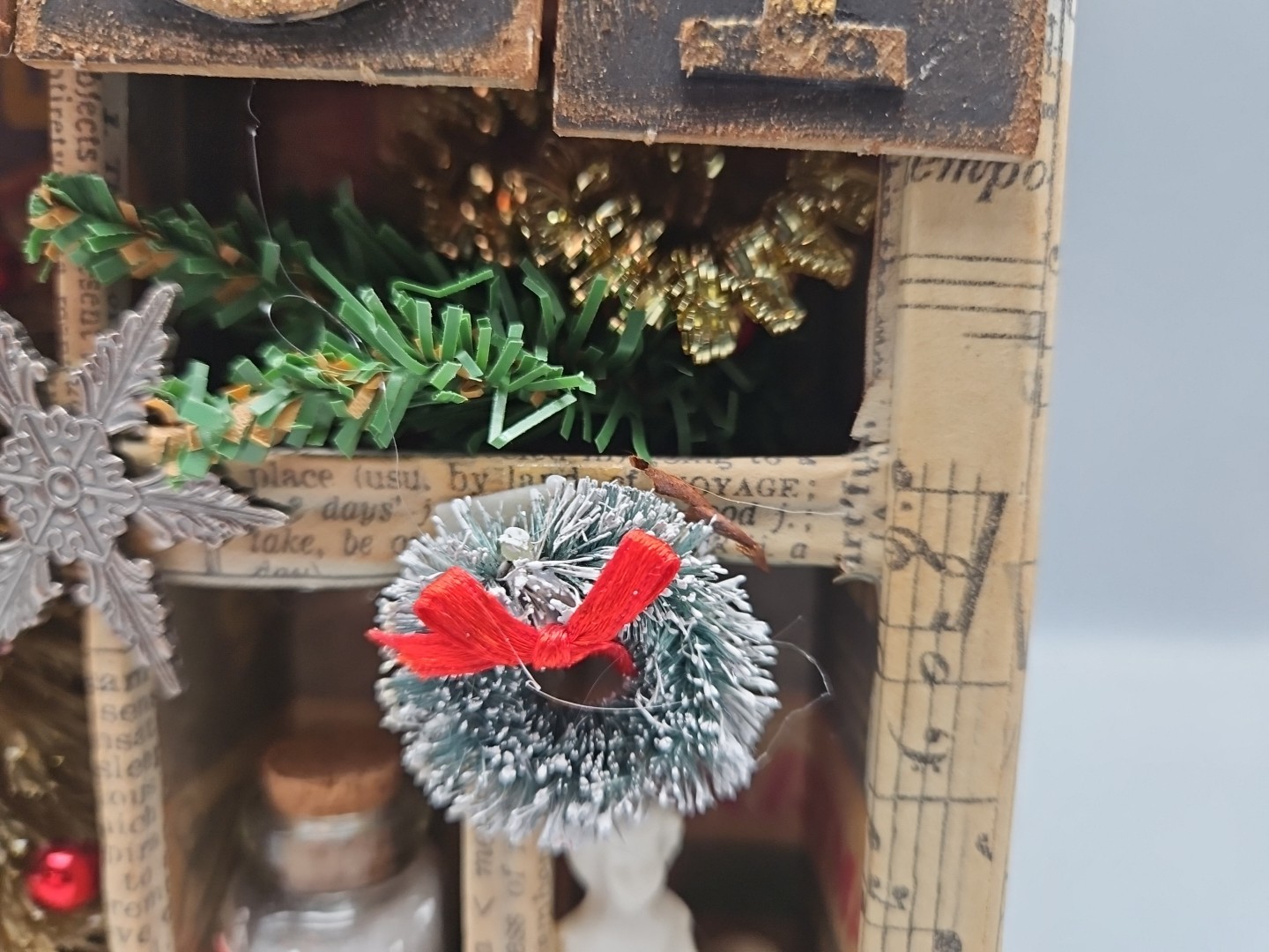 Pair Handmade Decorative Xmas Shadow Boxes, 22B