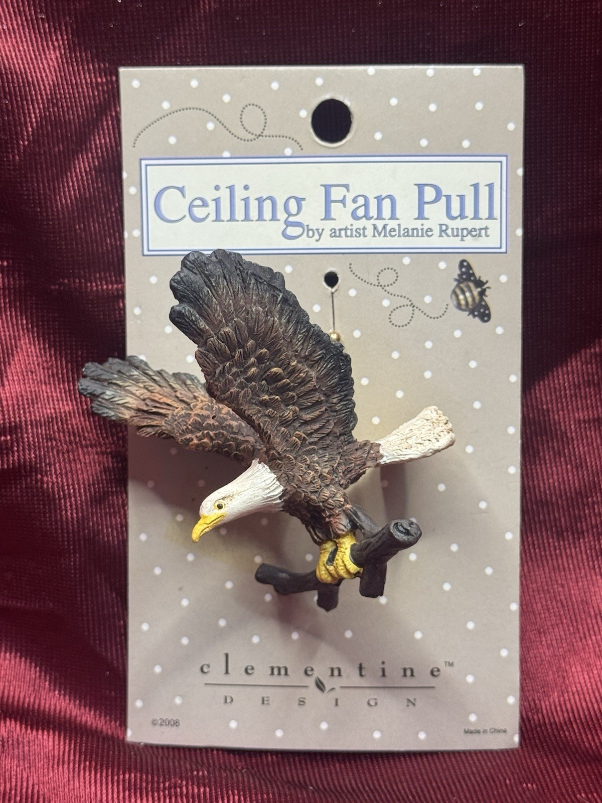 Eagle Clementine Designs Vintage Retro 2008 Fan Pull New W OG Packaging