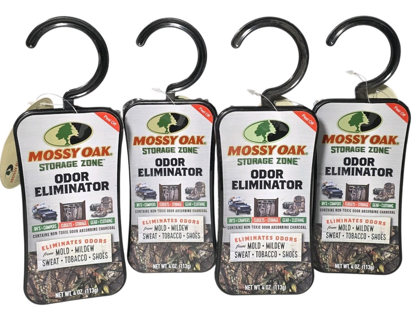 Mossy Oak Storage Zone Odor Eliminators x4 Hanging Non-Toxic RV Campers Closet