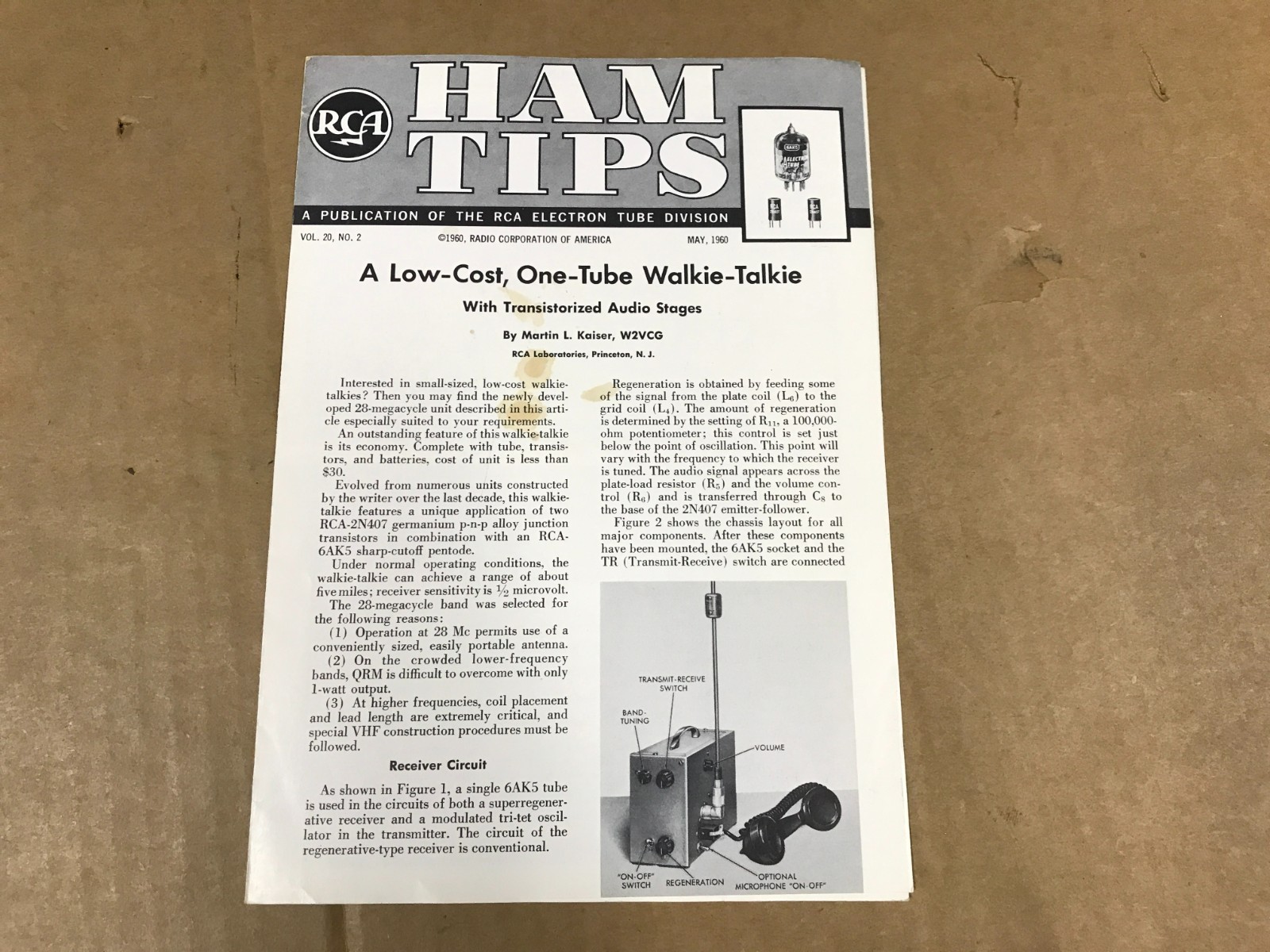 Vintage RCA Ham Tips Booklet - Vol. 20 No. 2 - May 1960