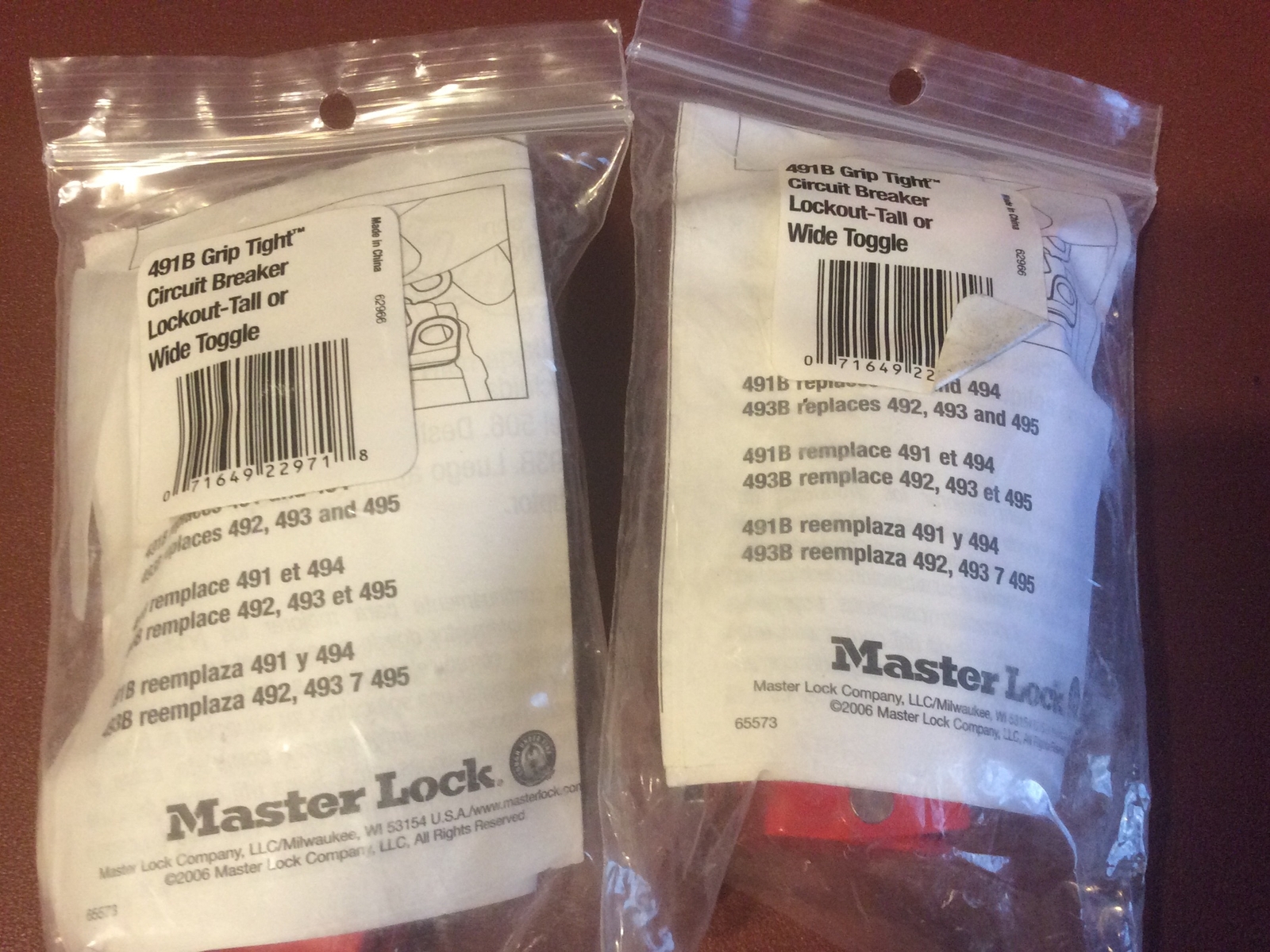 Lot Of 2 491B Grip Tight Circuit Breaker Lockout Tall Or Wide Toggle