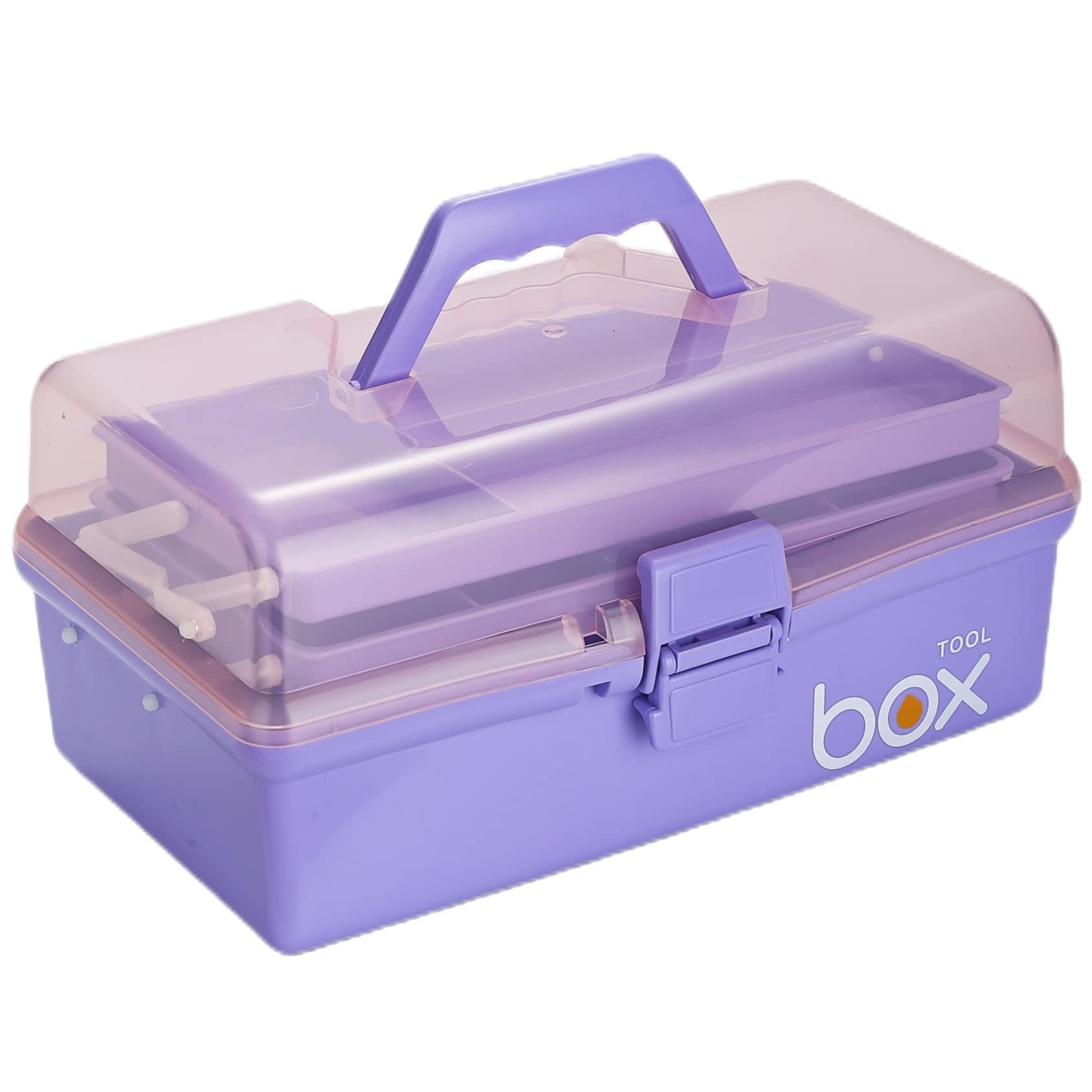 Kinsorcai 12'' Three-Layer Clear Plastic Storage Box/Tool Box, Multipurpose O...