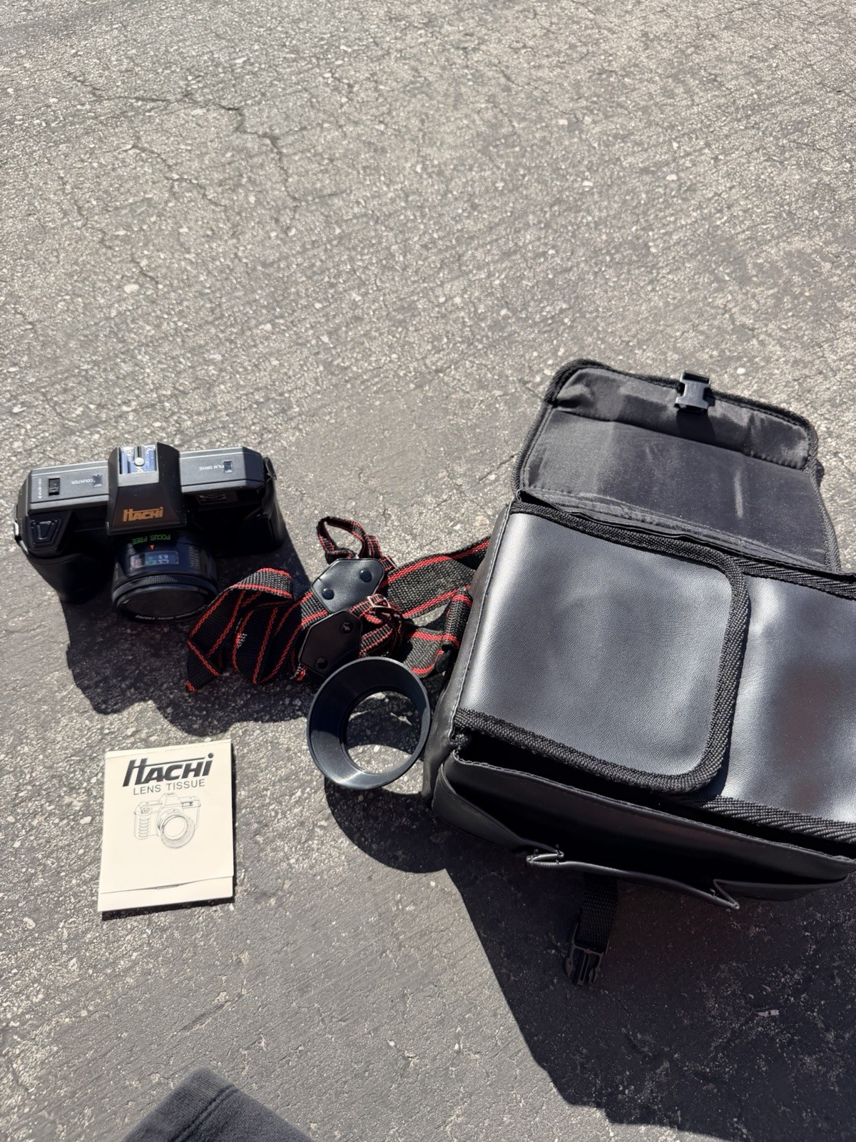 Vintage Itachi KX 35mm Film Camera Motor Drive w/ 50mm Lens Strap Bag Hood