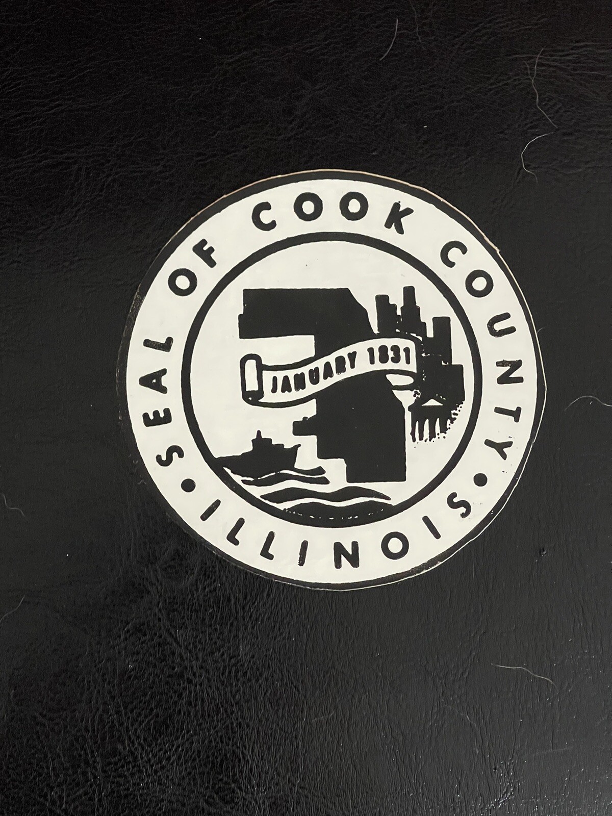 Silver Cook County, Illinois Seal - Adhesive Sticker