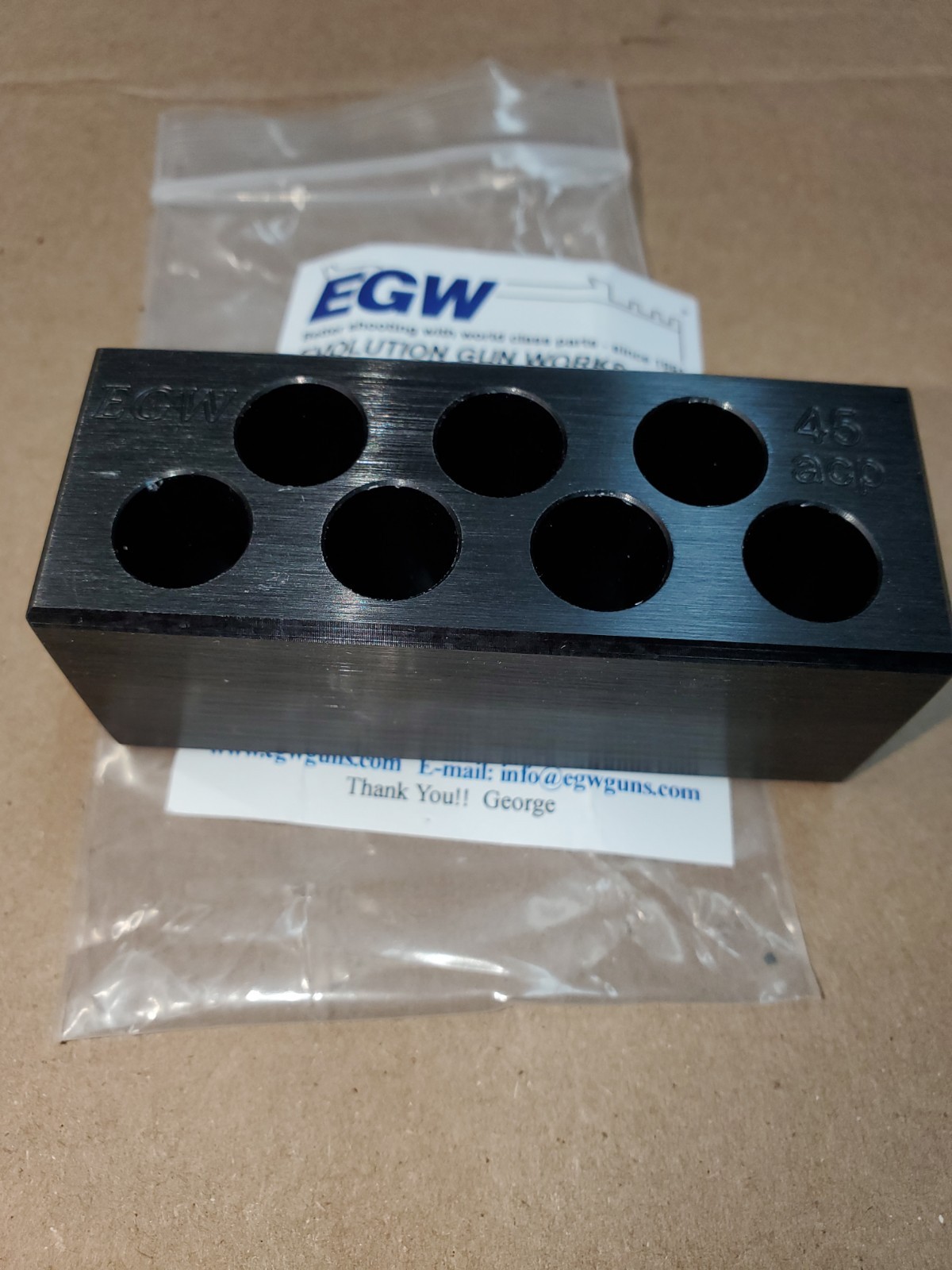 EGW Reloading Case Gauge Checker .45 ACP 7 Round NEW 70140