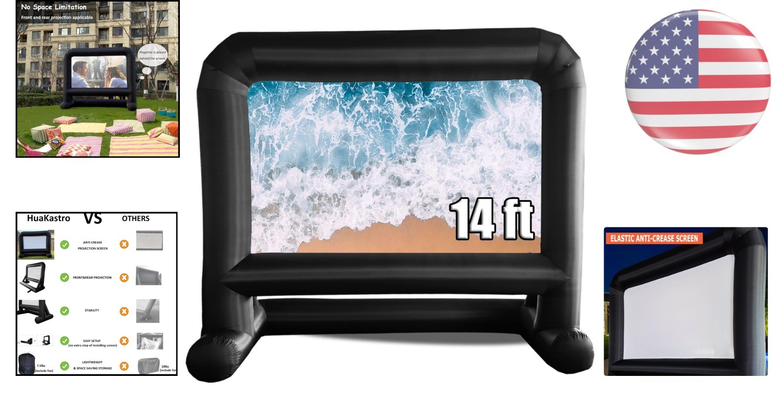 104 Inch Matte Inflatable Projector Screen - Perfect for Backyard Cinema Events