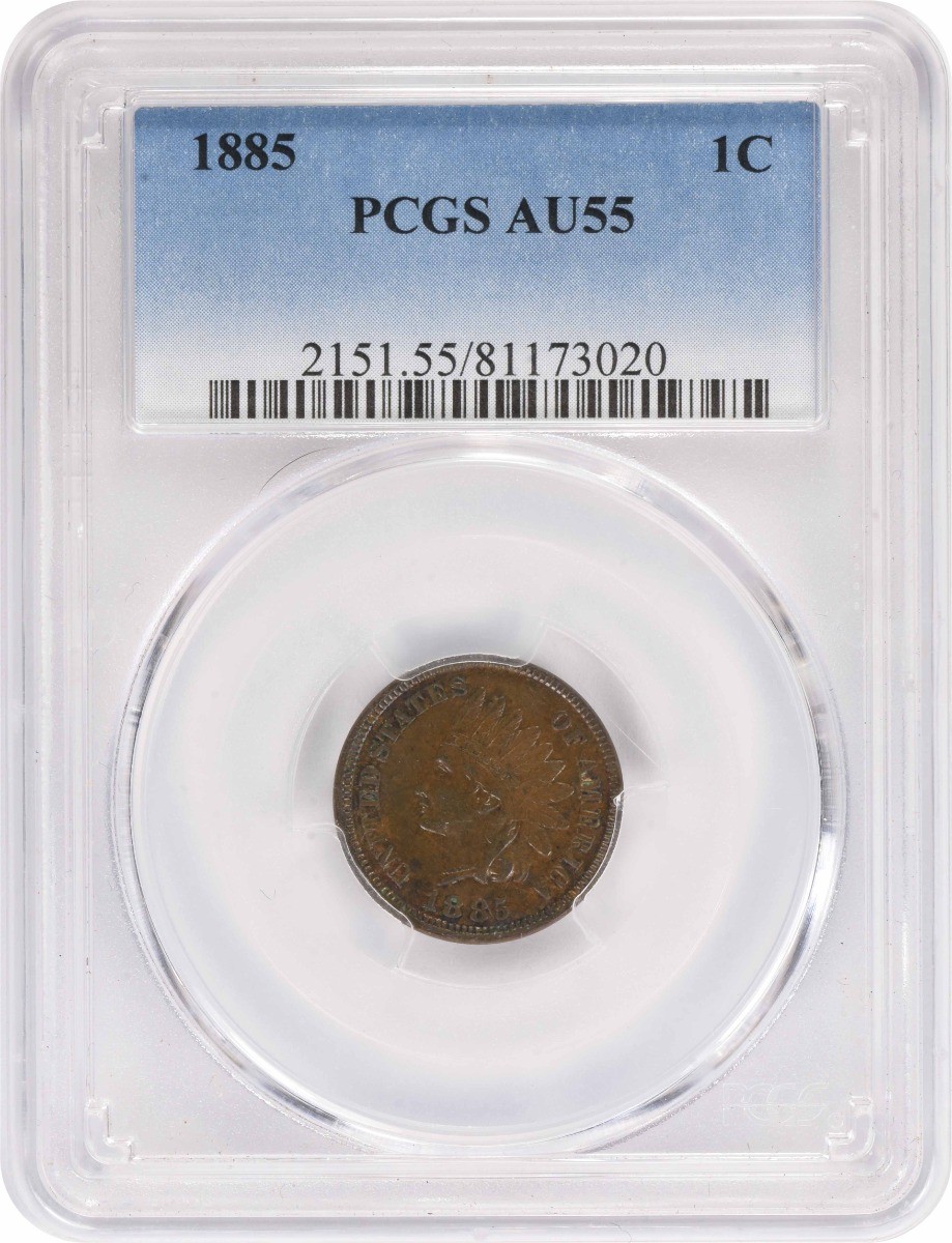 1885 Indian Cent AU55 PCGS