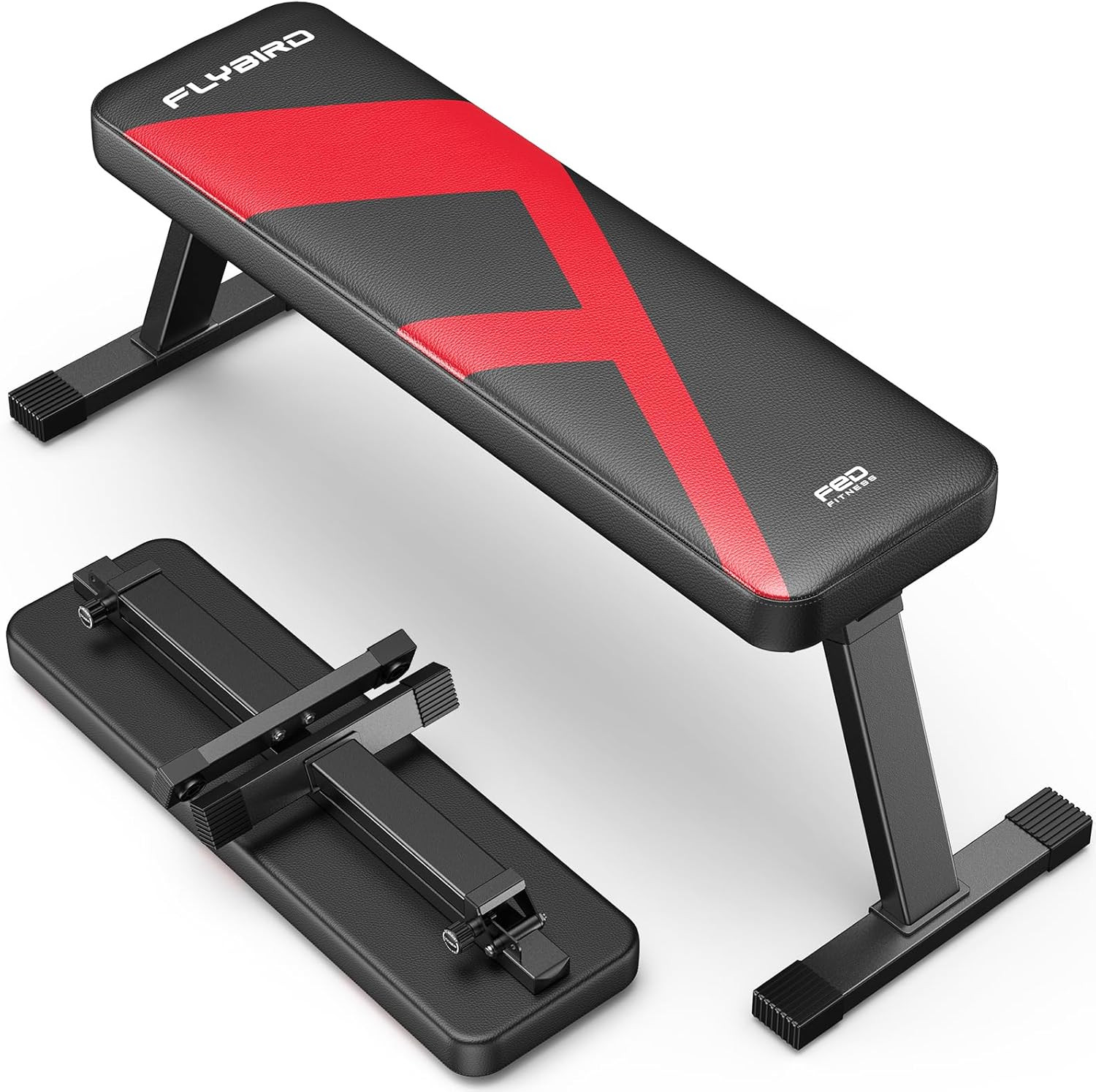 Foldable Flat Weight Bench 600/1000lb Strength Training Bench Press - 2 Versions