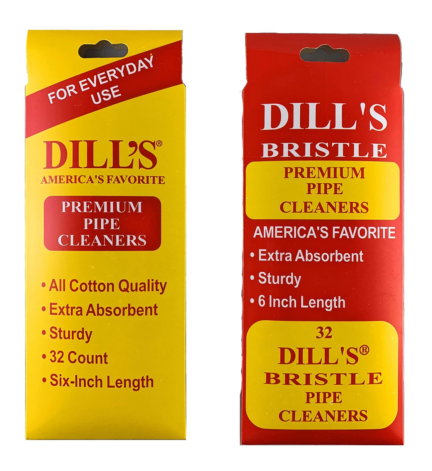Dill's Premium Pipe Cleaners Combo - Bristle and Regular 3 Piece Set, Yellow