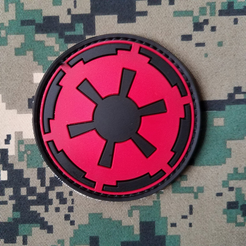 3D PVC IMPERIAL GALACTIC EMPIRE STAR WARS LOGO HOOKPATCH MILITRAY RUBBER BADGE