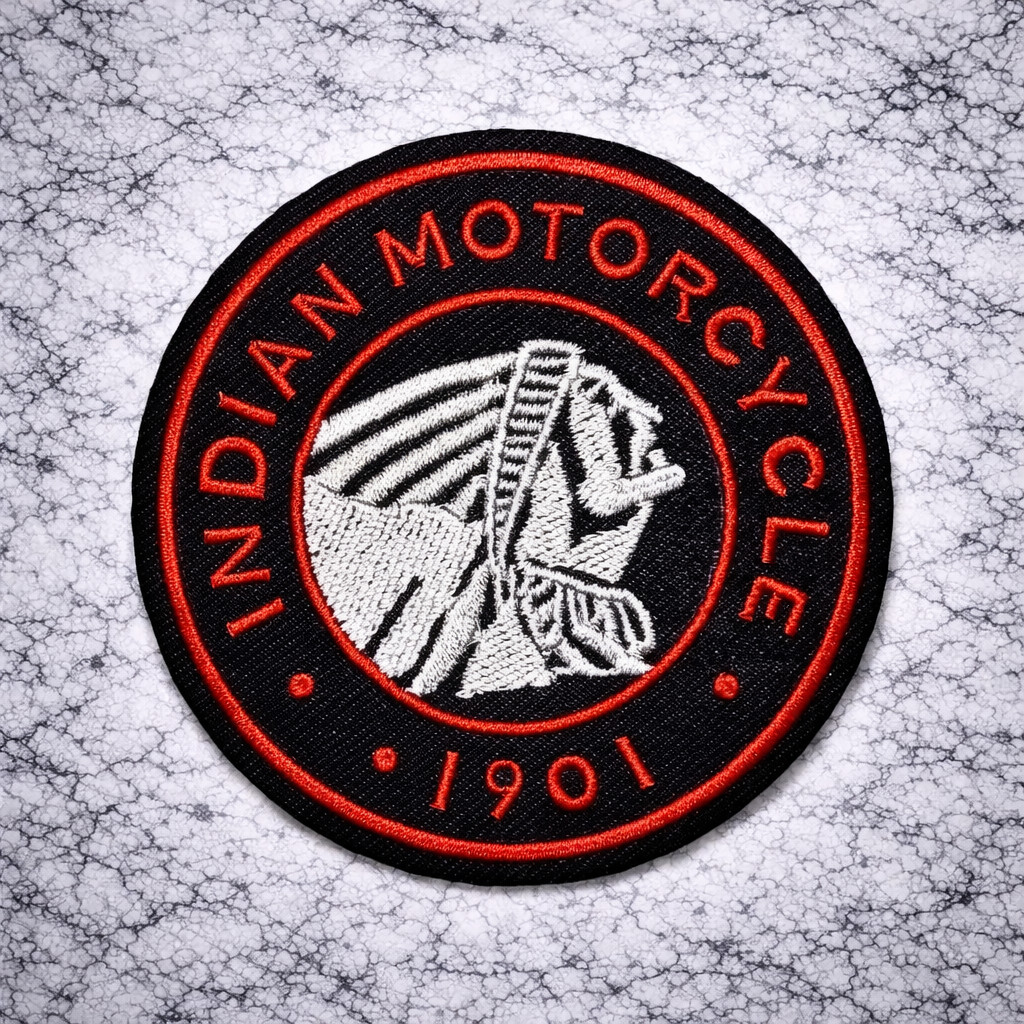 INDIAN MOTORCYCLE EMBROIDERED IRON ON PATCH 3" ROUND FREE SHIPPING