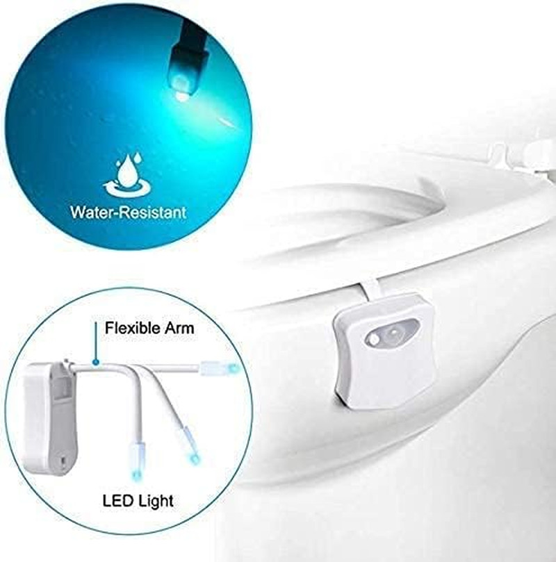 Color Changing Toilet Night Light - Motion Sensor LED, UV Activated, Smart Light