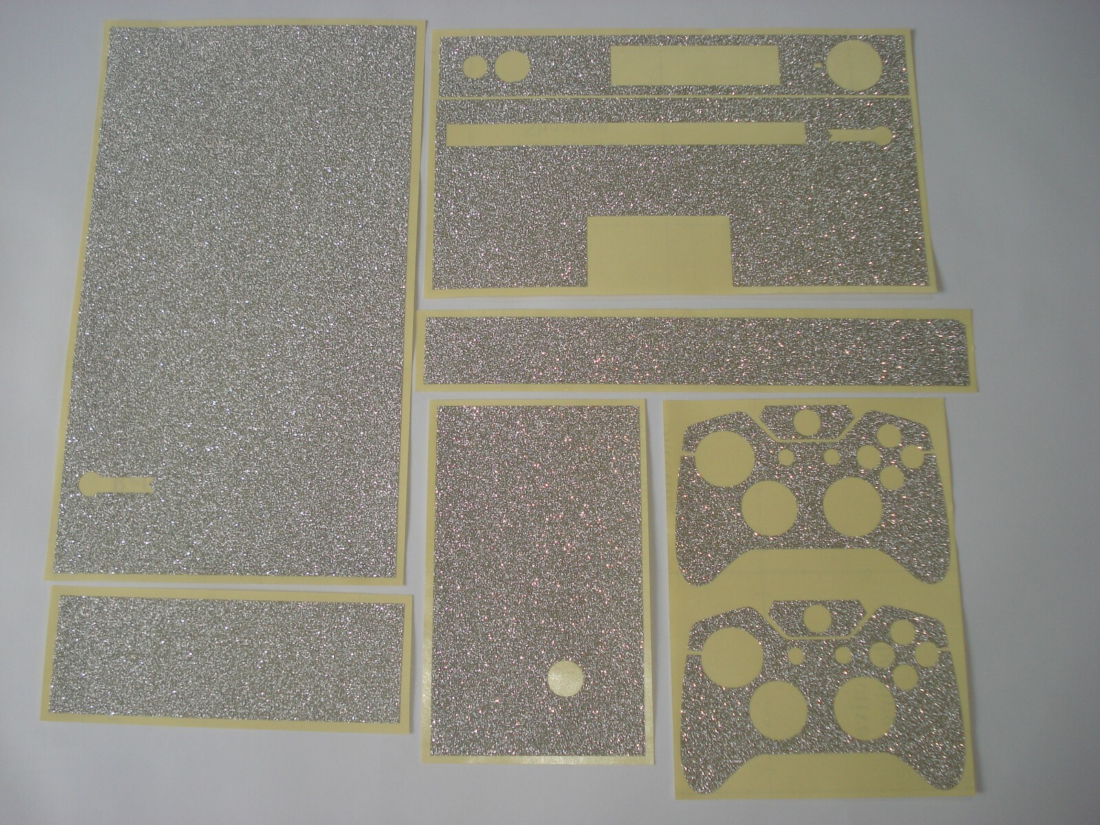 Shining Silver Bling Glitter Skin Sticker Xbox One & Kinect & 2 controller skins