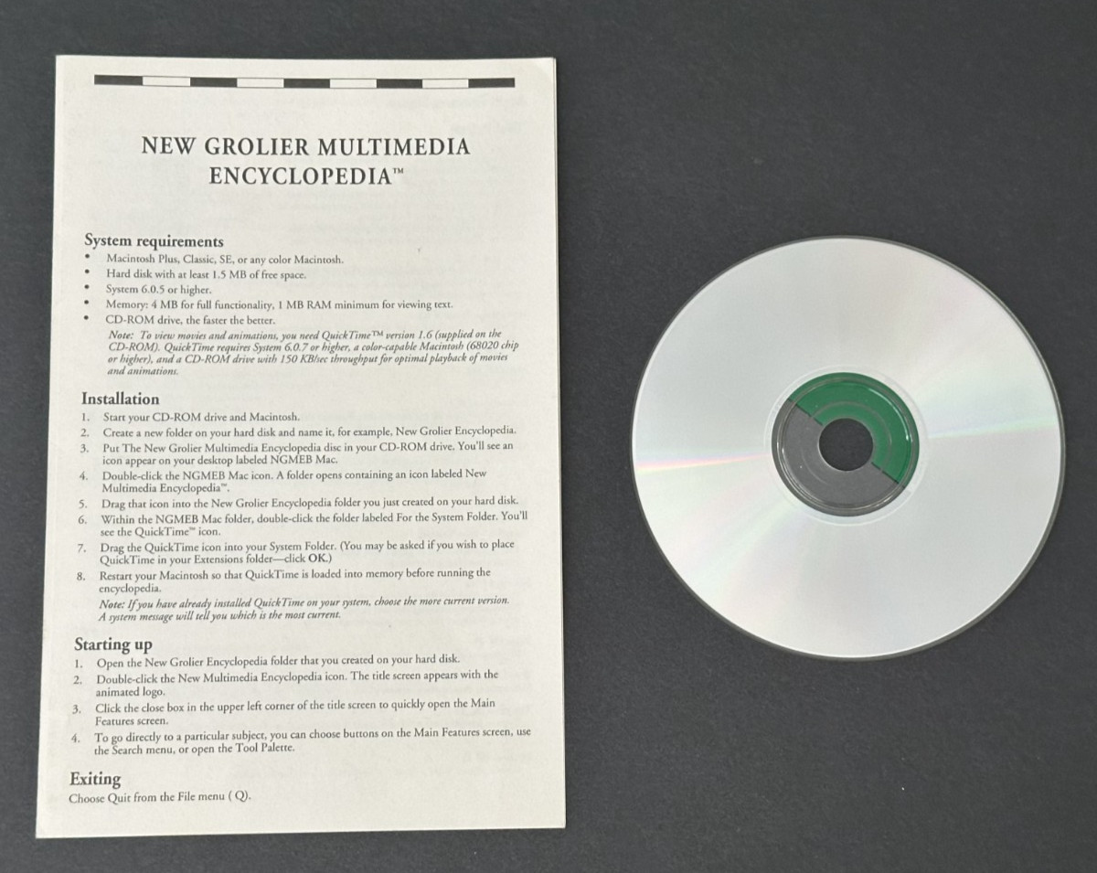 New Grolier Multimedia Encyclopedia : Release 6 (Mac) CD + User Guide