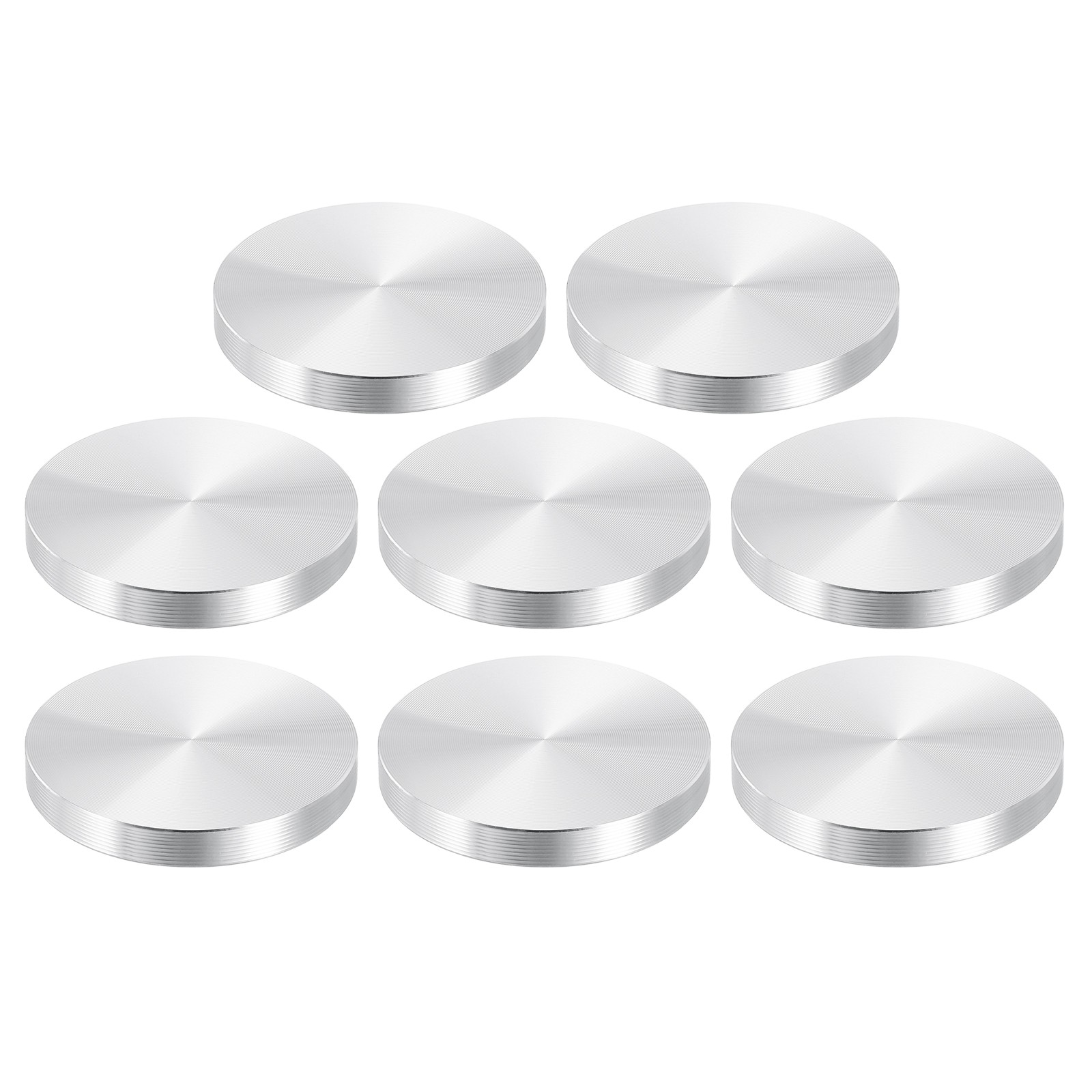 50mm Round Shape Aluminum Disc, 8 Pack M8 Thread Hardware Aluminum Disc, Silver
