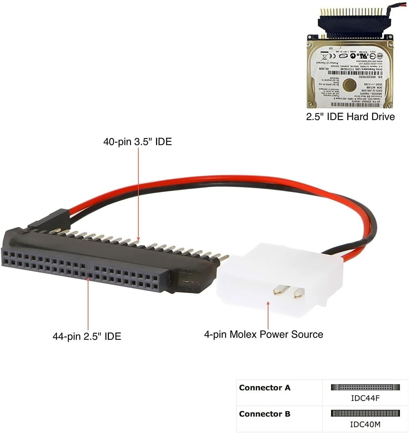 Effortless 2.5-inch to 3.5-inch IDE Adapter for Notebook-to-Desktop Applications
