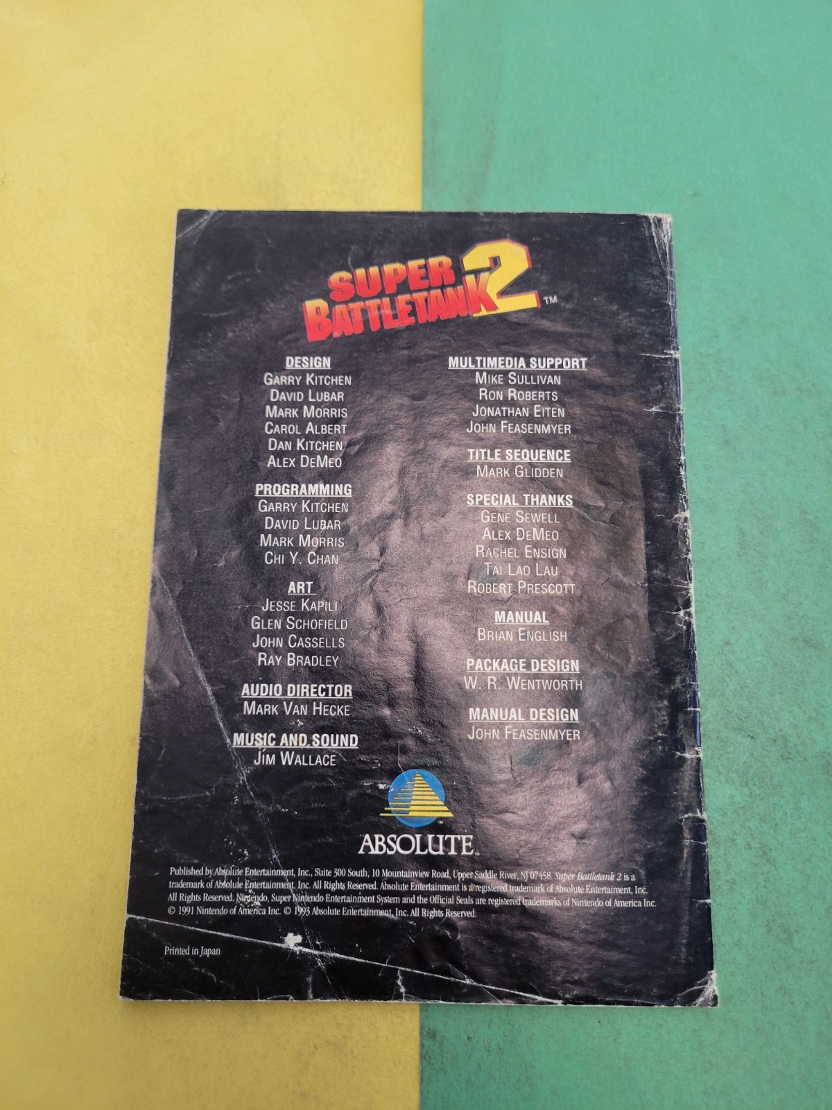 Super Battletank 2 Manual ONLY