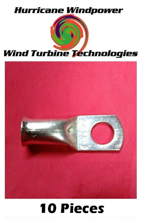 (10 PCS) 4 Gauge/AWG  5/16 In. Tinned Copper Lug Battery Cable Connector