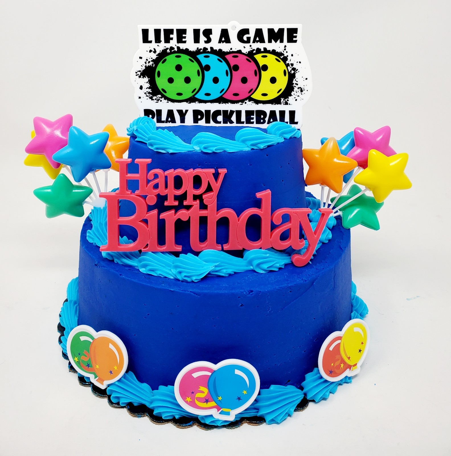 Pickleball Life is a Game Play Pickleball Themed Birthday Cake Topper