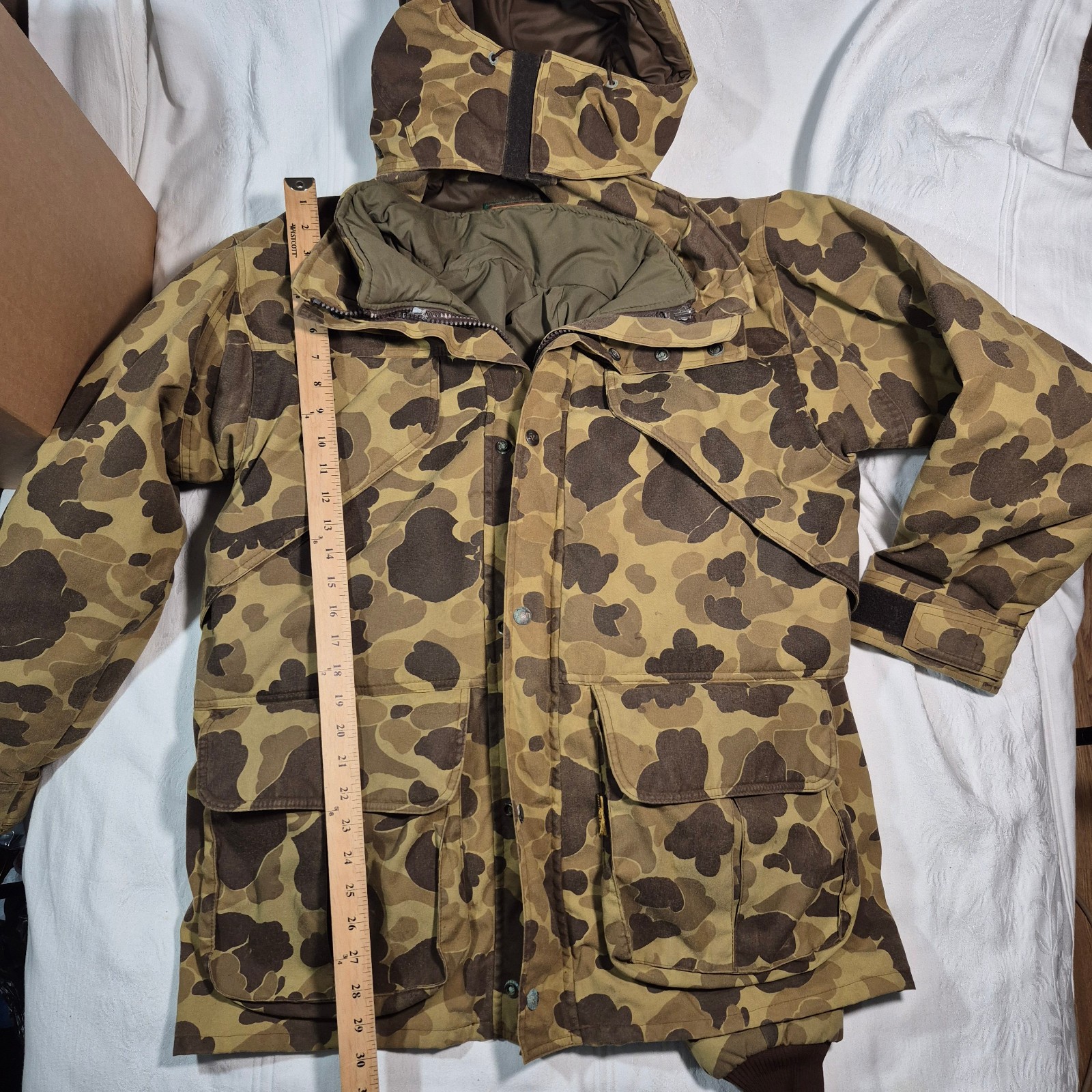 VTG REMINGTON GORE-TEX DOUBLE HUNTING JACKETS MADE IN USA LARGE DUCK CANVAS CAMO