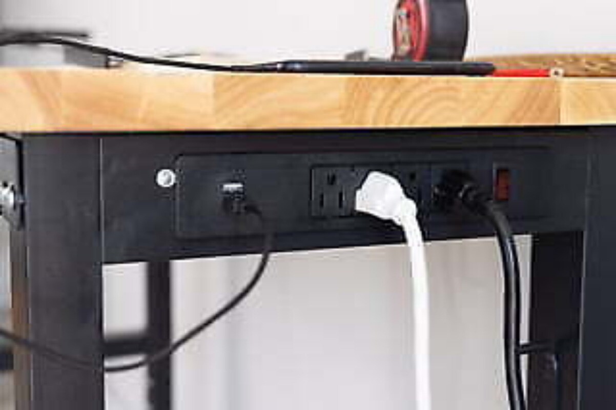 48-Inch Adjustable Workbench Heavy Duty Rubber Wood Work Table Multi-Function US
