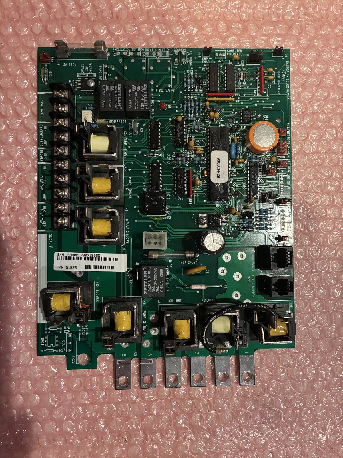 Caldera Spas /Balboa 51823 / 9800CPR2B (G) Repaired & Tested