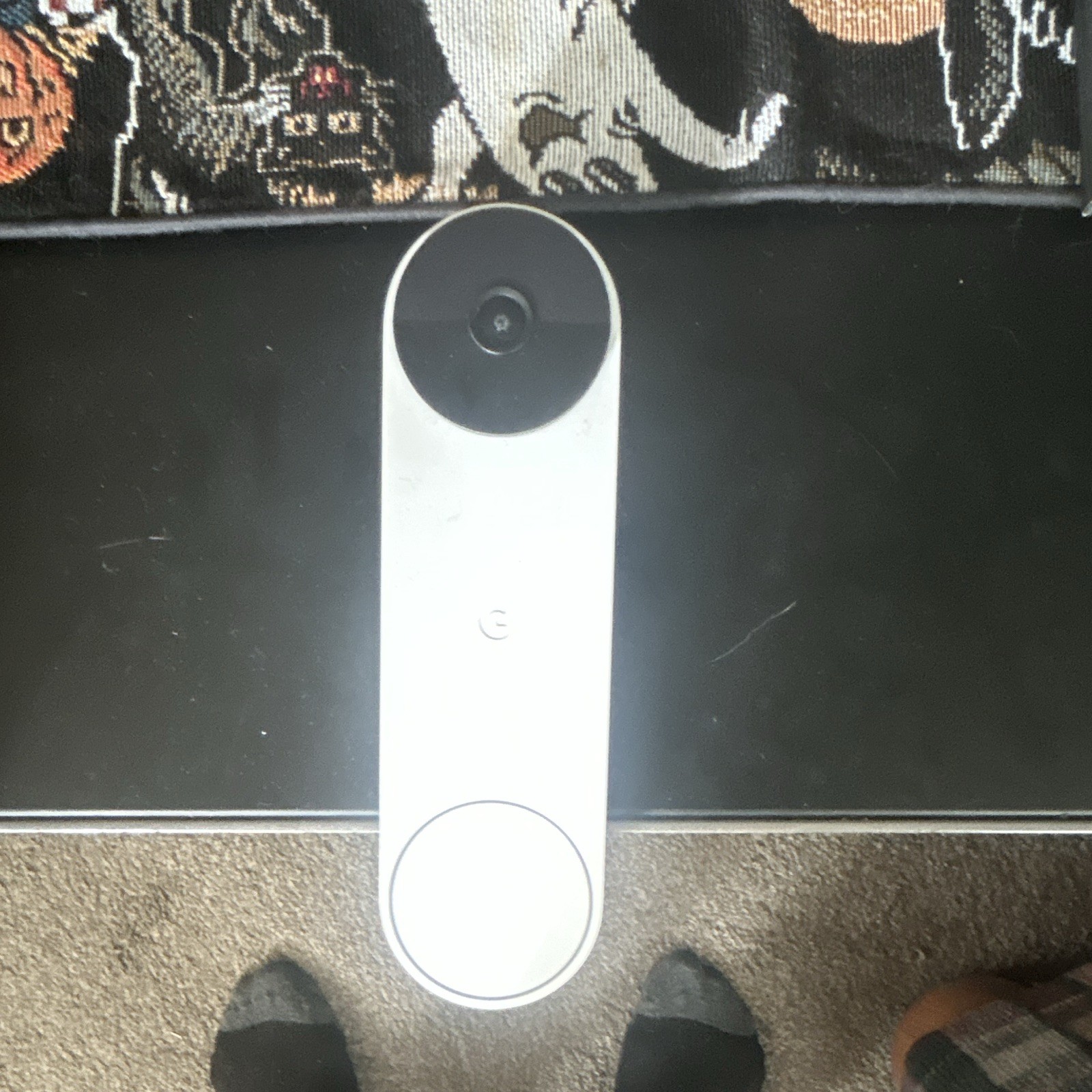 Google Nest Video Doorbell Built-In Camera Wi-Fi Google Home White w/ Bracket