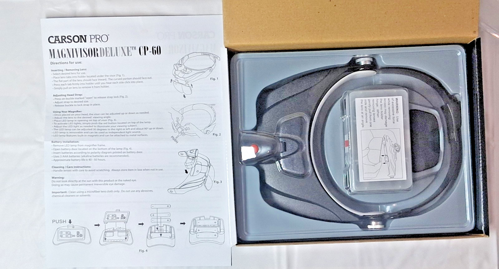 CARSON OPTICAL Acrylic Eyeglass Frame Magnifier 3x Rectangular CP-60