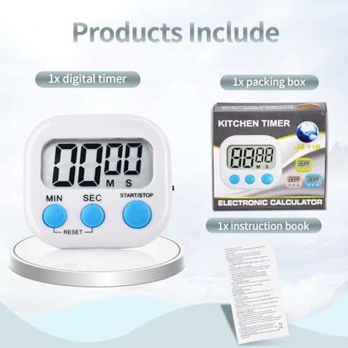 Pack Digital Kitchen Timer Magnetic Digital Timer with 4 Pink,blue,green,white