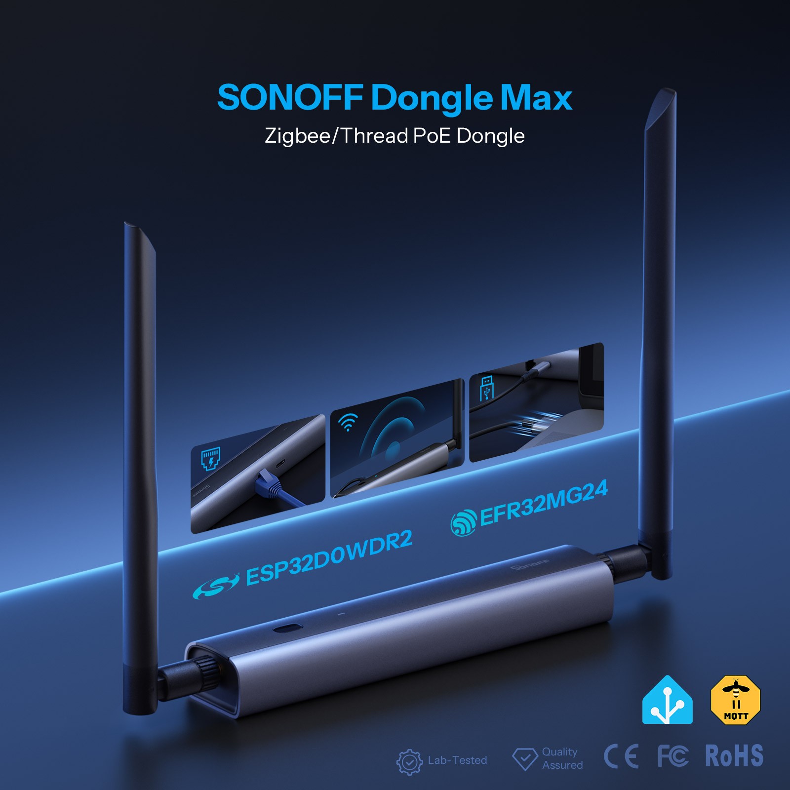 SONOFF Dongle-M Dongle Max Zigbee 3.0/Thread PoE Dongle High-Performance Chipset