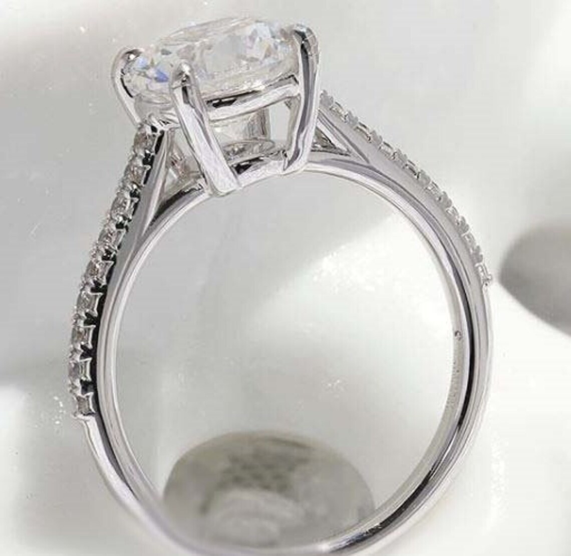 3.30 Ct Round Cut Lab-Created White Diamond Wedding Ring 925 Sterling Silver