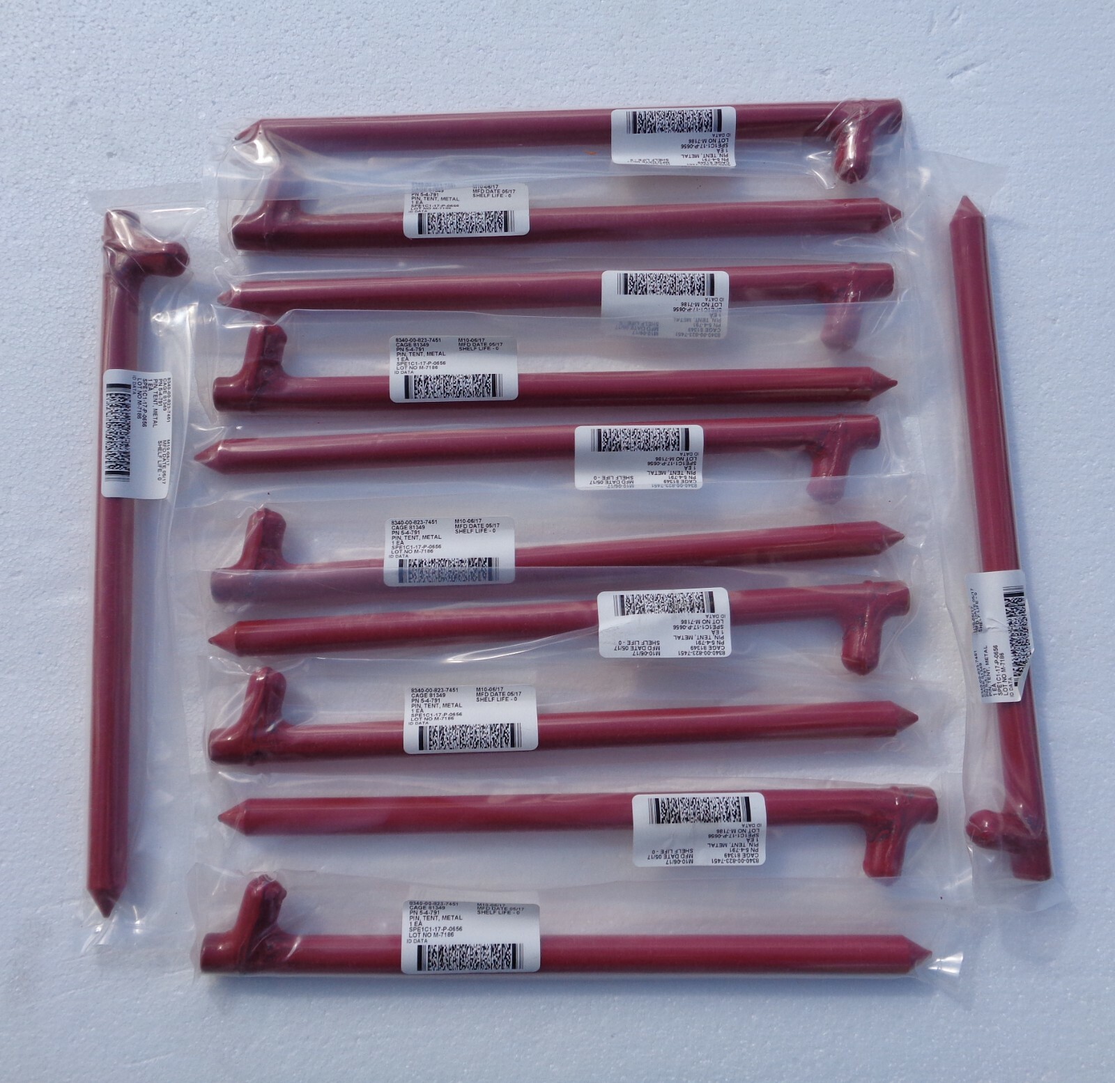 MILITARY 12" FORGED STEEL ANTENNA / TENT STAKES TENT PINS TENT PEGS LOT OF 12