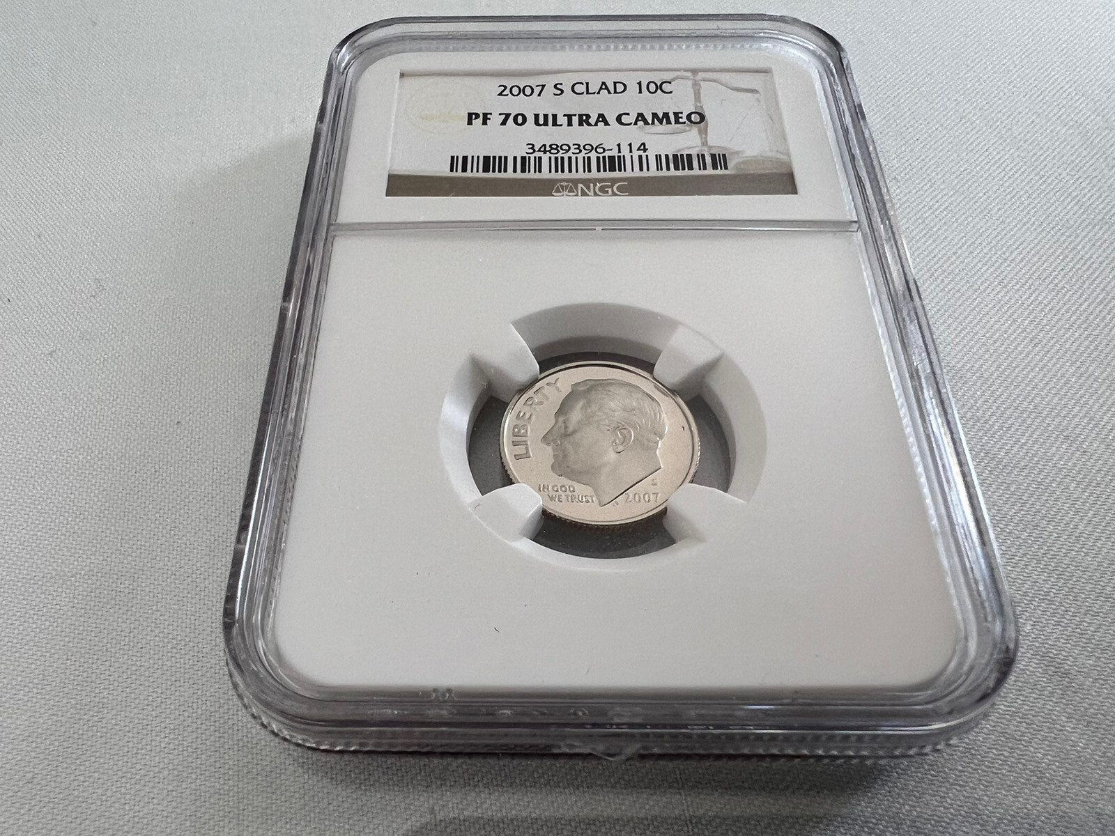 2007-S CLAD ROOSEVELT DIME NGC PF70 U.C. "BROWN LABEL "TOP POP"