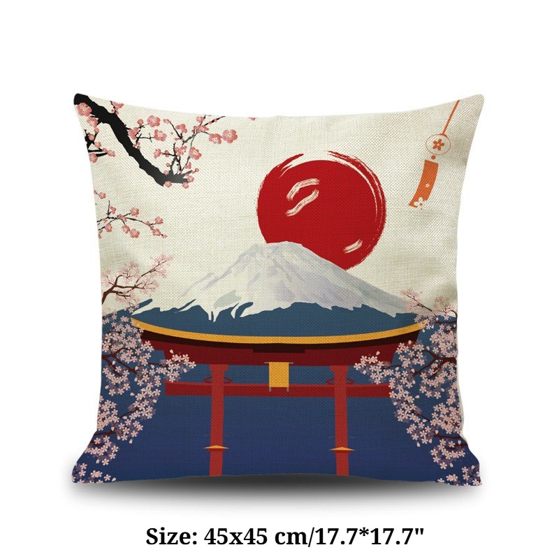 Japanese Throw Pillow Covers Cushion Cases Ukiyo Pillowslips Sofa Home Decor