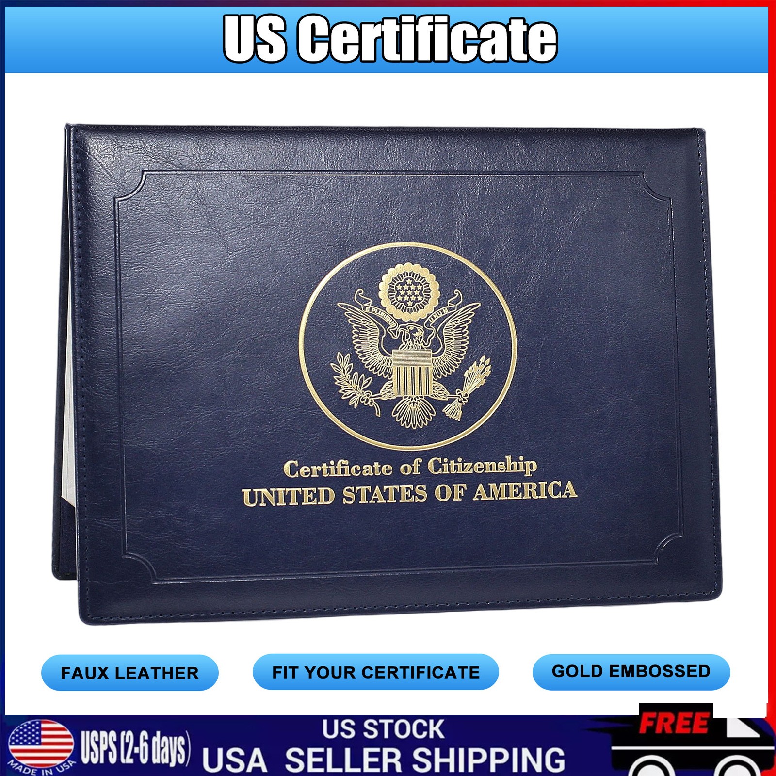 Padded Citizenship Certificate Holder - Secure Storage and Professional Display